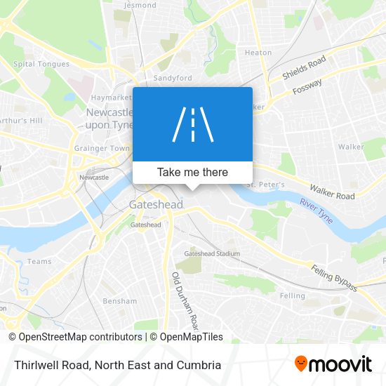 Thirlwell Road map