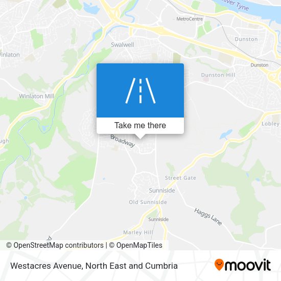 Westacres Avenue map