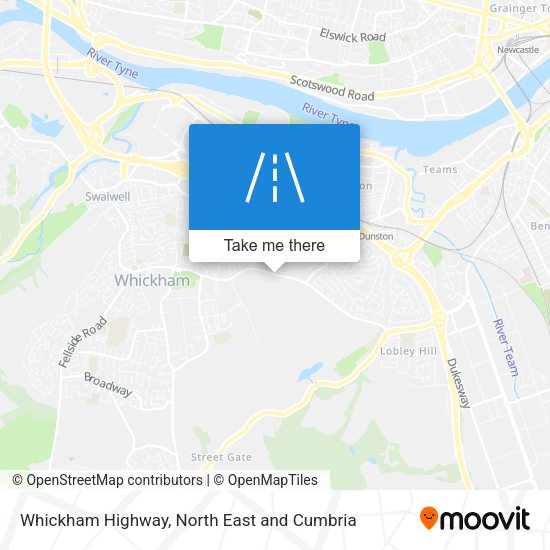Whickham Highway map