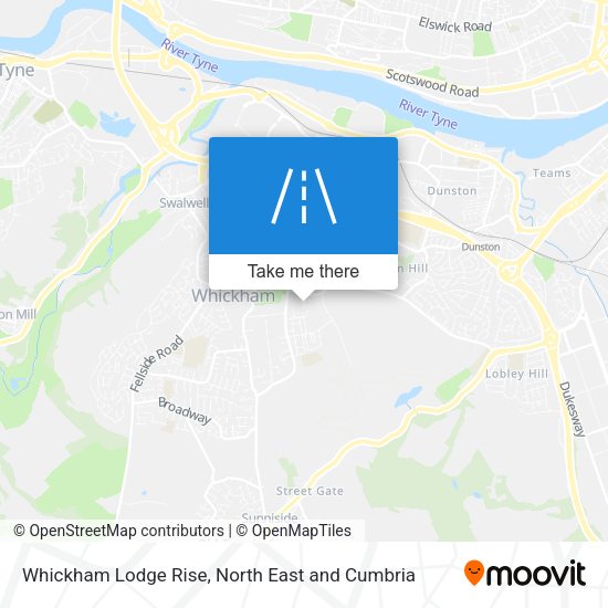 Whickham Lodge Rise map