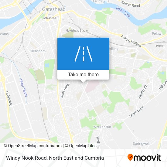 Windy Nook Road map