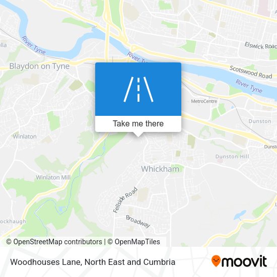Woodhouses Lane map