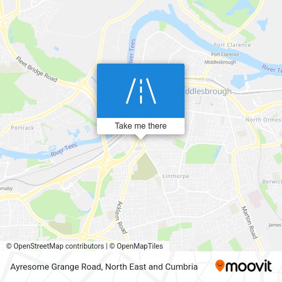 Ayresome Grange Road map