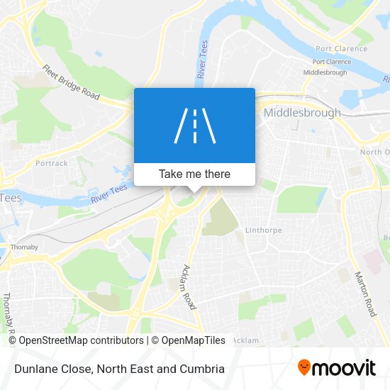 Dunlane Close map