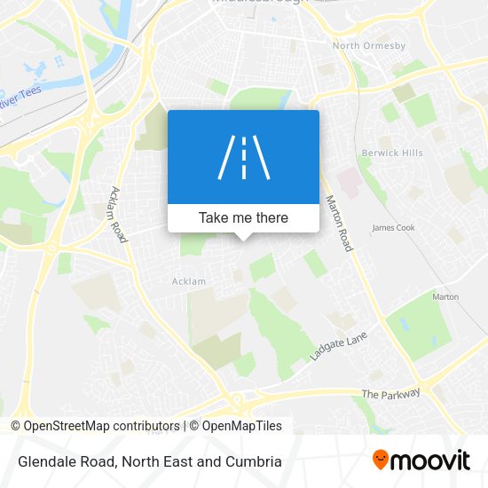 Glendale Road map