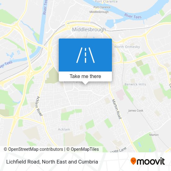 Lichfield Road map
