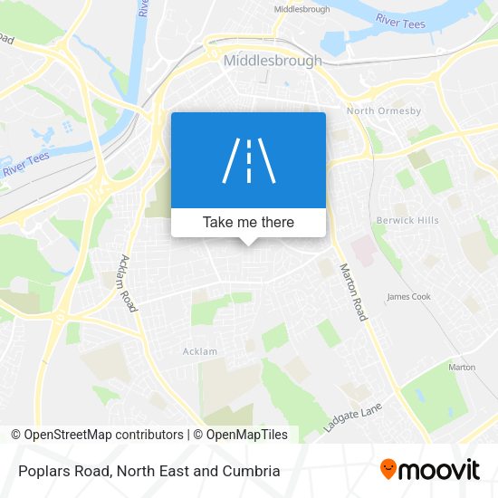 Poplars Road map
