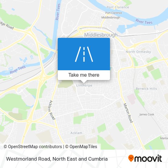 Westmorland Road map