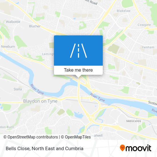 Bells Close map
