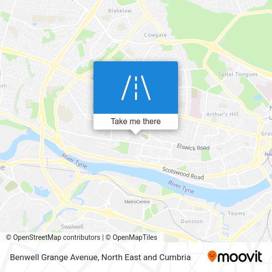 Benwell Grange Avenue map