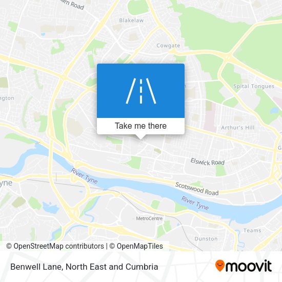 Benwell Lane map