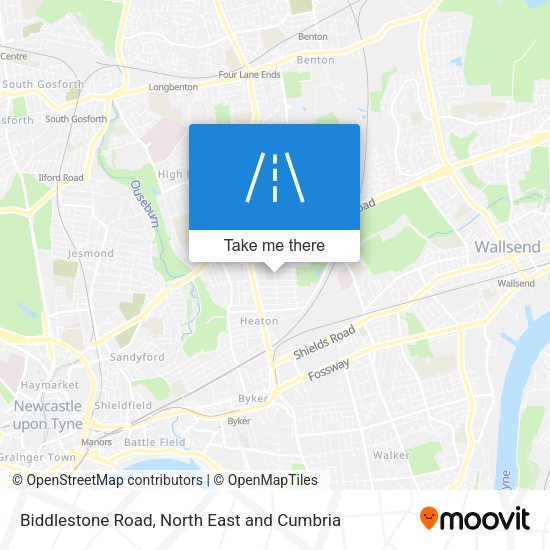 Biddlestone Road map