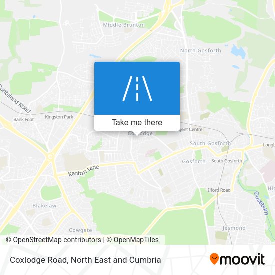 Coxlodge Road map