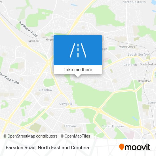 Earsdon Road map