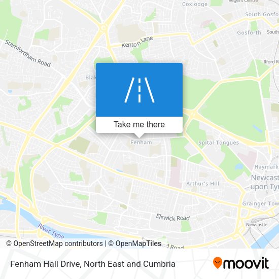 Fenham Hall Drive map