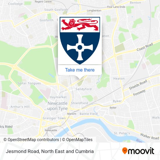 Jesmond Road map