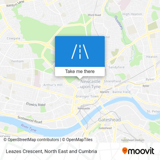 Leazes Crescent map