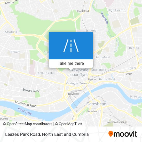 Leazes Park Road map