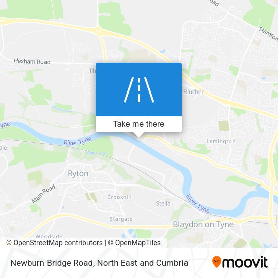 Newburn Bridge Road map