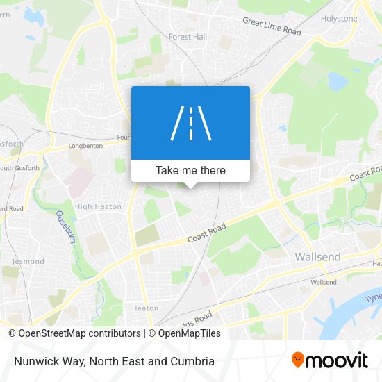 Nunwick Way map