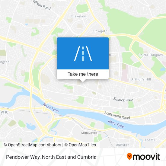 Pendower Way map