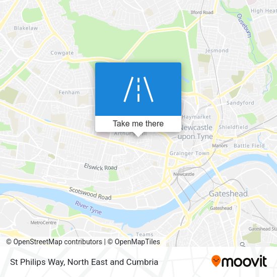 St Philips Way map