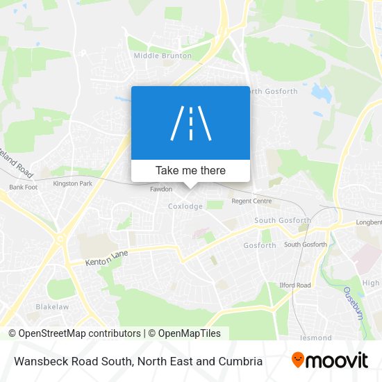 Wansbeck Road South map