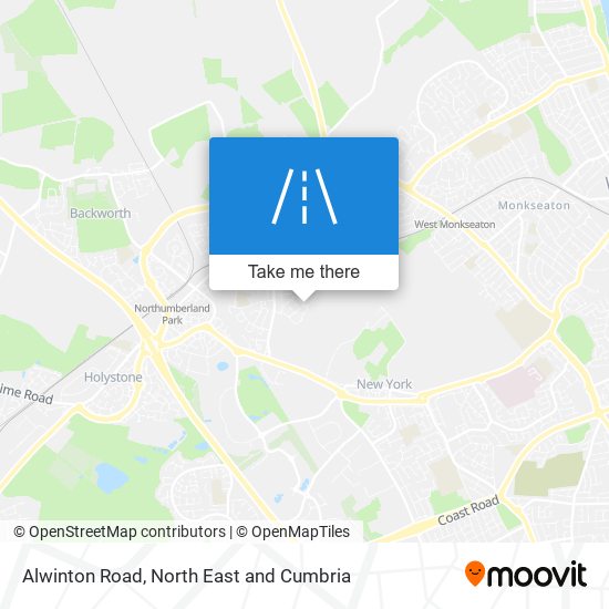Alwinton Road map