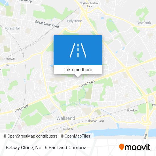 Belsay Close map