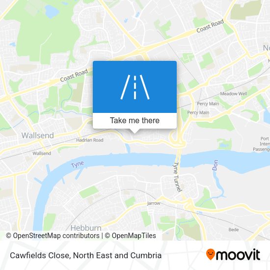 Cawfields Close map