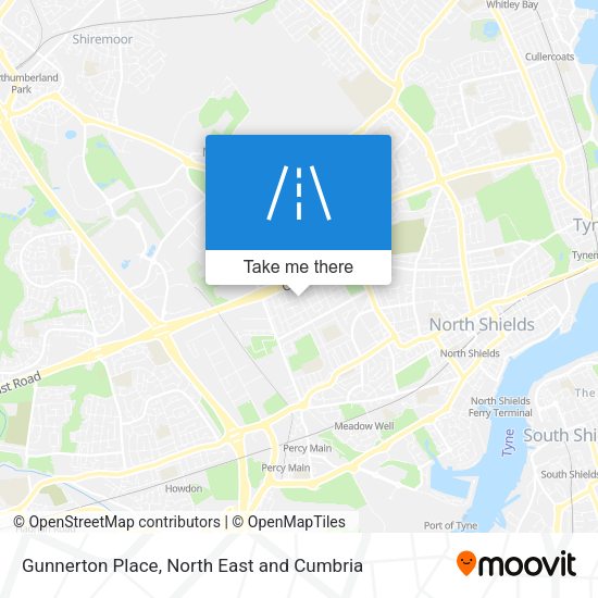 Gunnerton Place map
