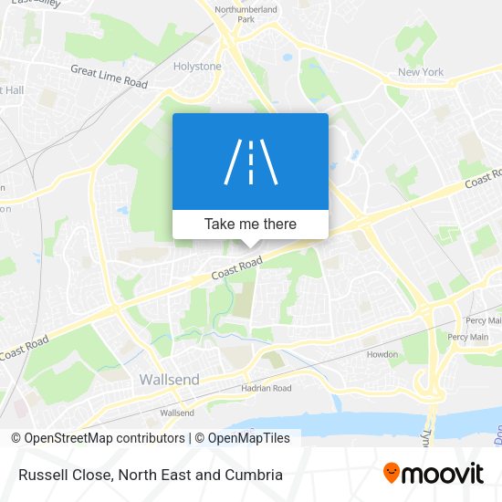 Russell Close map