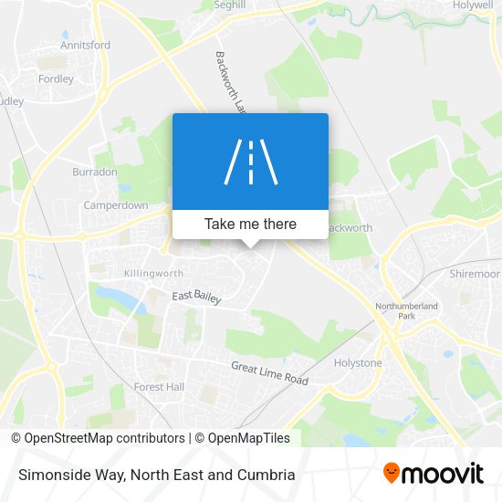 Simonside Way map