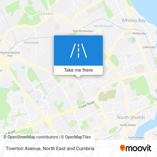 Tiverton Avenue map