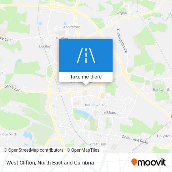 West Clifton map