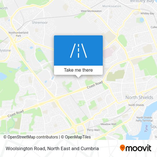 Woolsington Road map