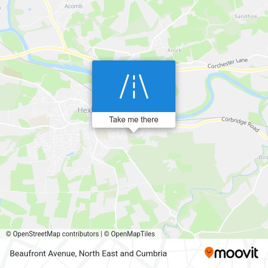 Beaufront Avenue map
