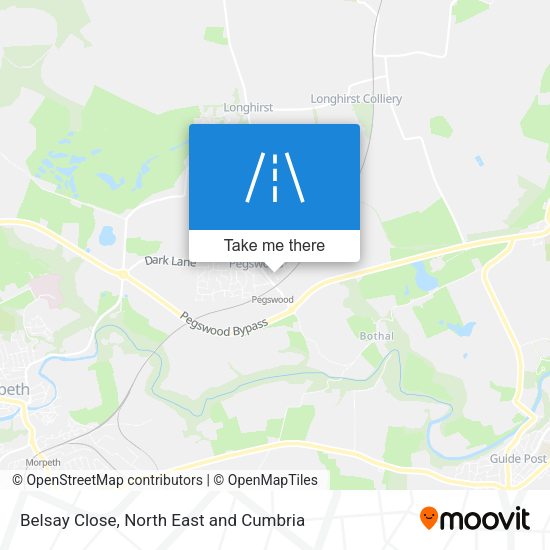 Belsay Close map