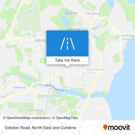 Debdon Road map