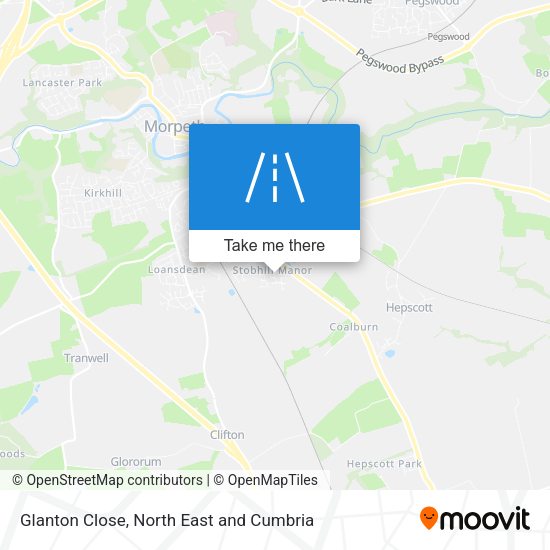 Glanton Close map
