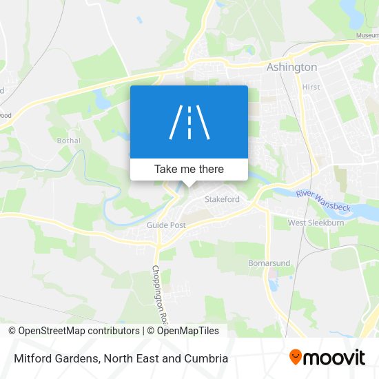 Mitford Gardens map