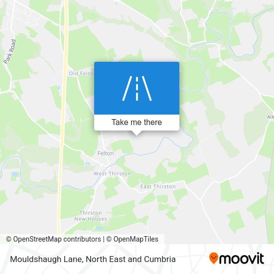 Mouldshaugh Lane map
