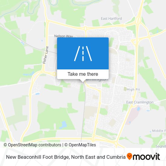New Beaconhill Foot Bridge map