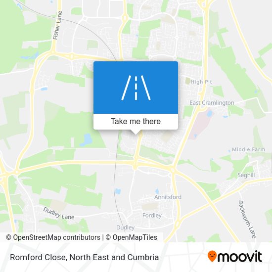 Romford Close map