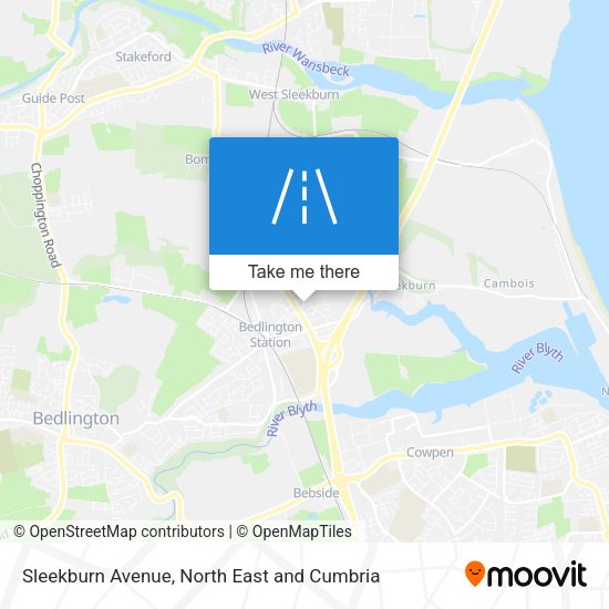 Sleekburn Avenue map