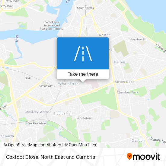 Coxfoot Close map