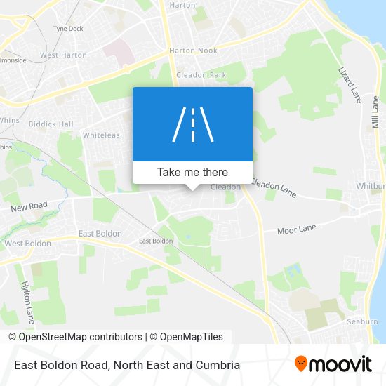 East Boldon Road map