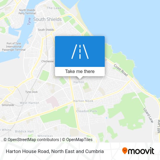 Harton House Road map