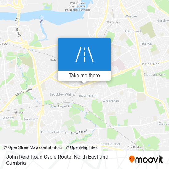 John Reid Road Cycle Route map