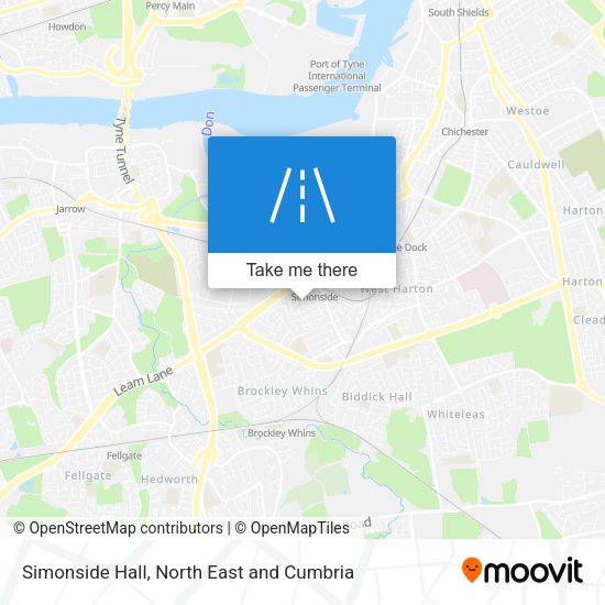 Simonside Hall map